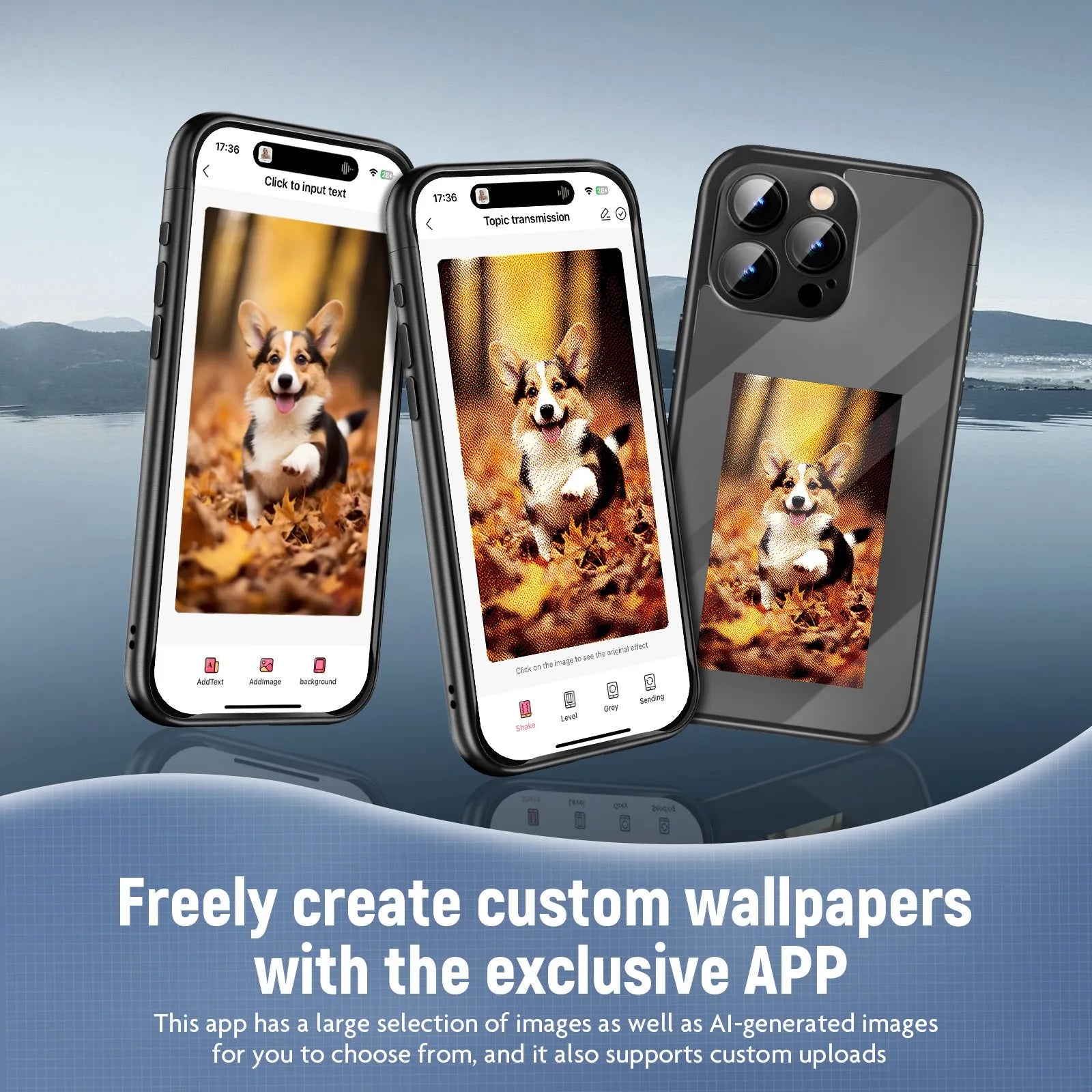 iPhone 15 Pro Max NFC flip phone case in black with custom DIY design and plastic construction