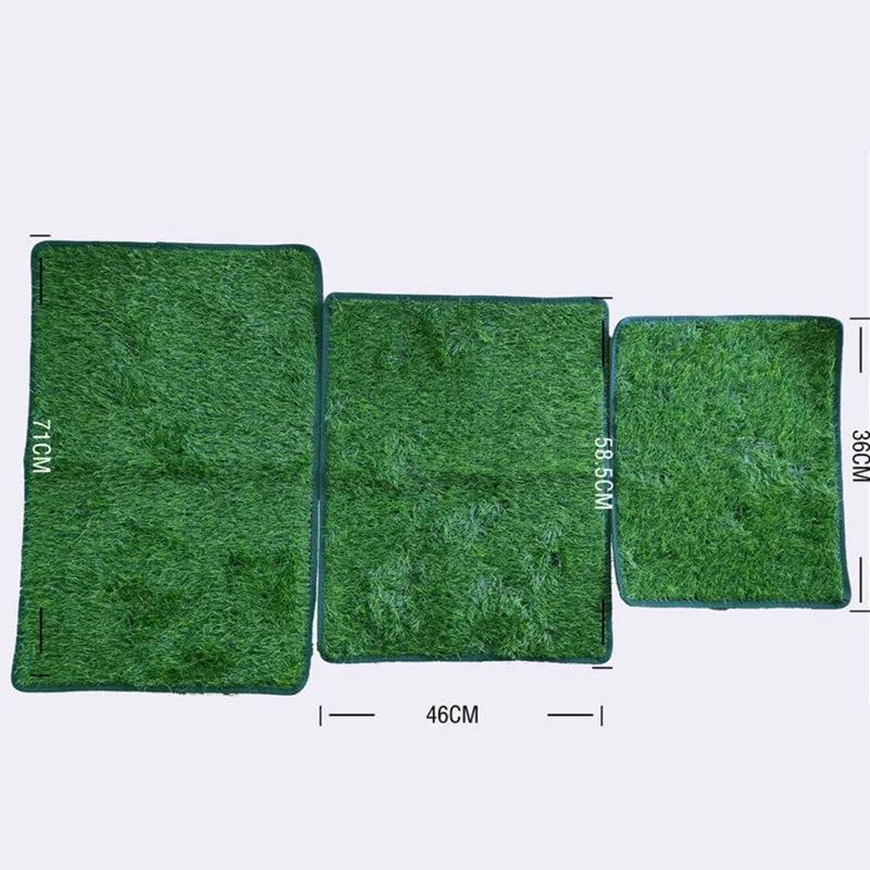 Green realistic dog grass pee pad with drainage-layer for potty training