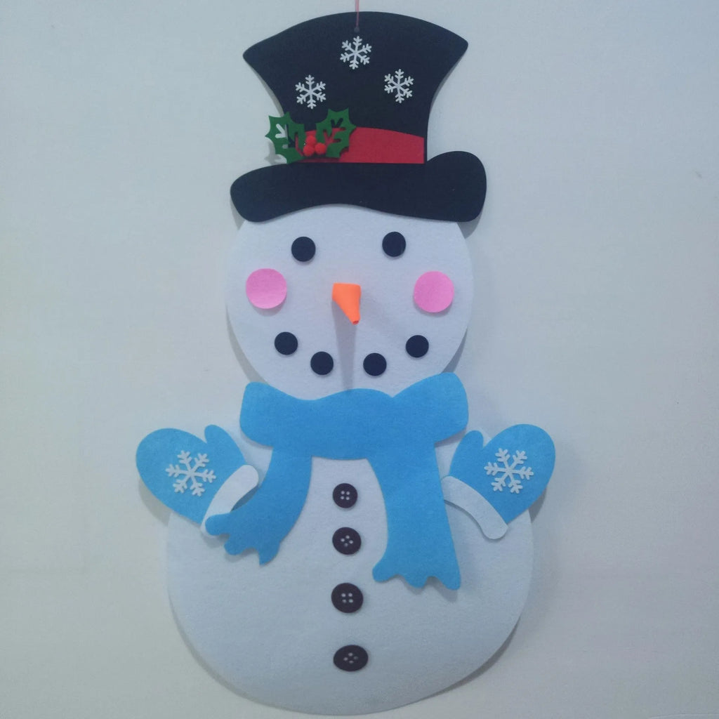 DIY felt Christmas tree for children in 95x70cm or 100x70cm sizes with optional 97x54cm snowman decoration