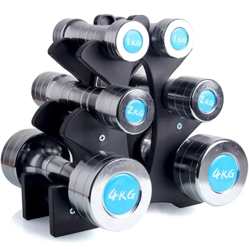 PVC dumbbell rack with removable bracket support for gym storage organisation