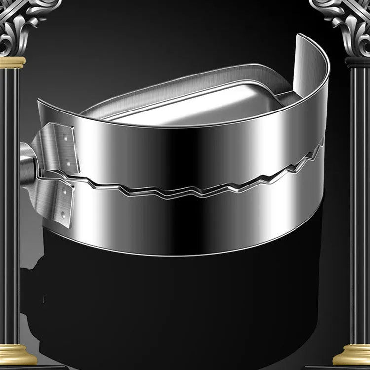 Silver stainless steel dumpling maker mould with handle for pressing homemade dumplings