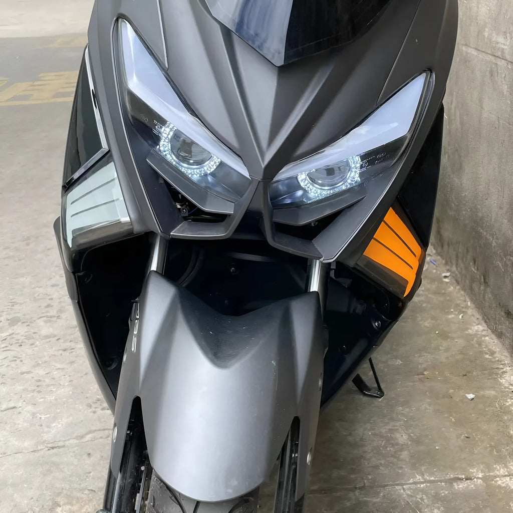 Pair of yellow LED cornering lamp bulbs for Tianying TS150 motorcycle retrofit.