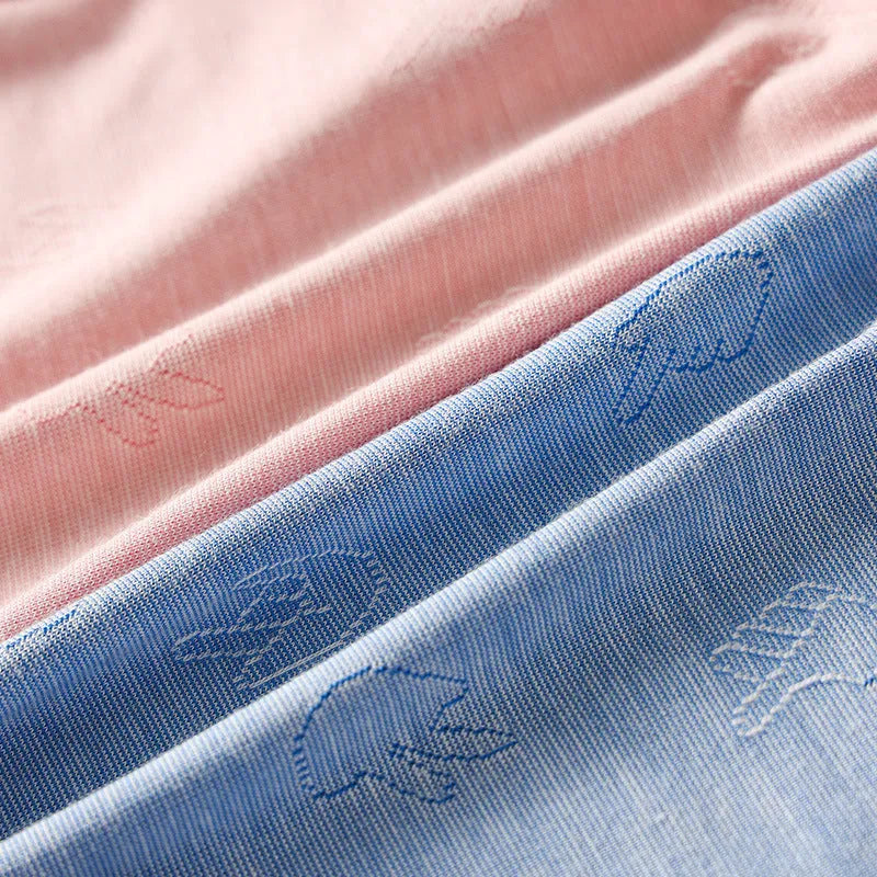 Women's low-waist modal briefs in colourful blue with jacquard ice silk knitting texture.