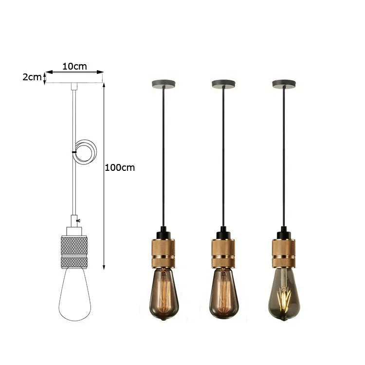 DIY retro chandelier assembly components showing braided cord and electroplated lamp holder in chrome finish