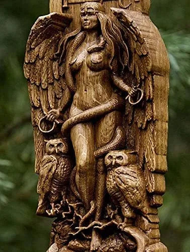 Resin Greek Goddess statue sculpture for altar or garden, 22cm tall in choice of three colours.