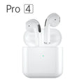 Pro4 wireless in-ear sports headphones in black or white, showing earpieces.