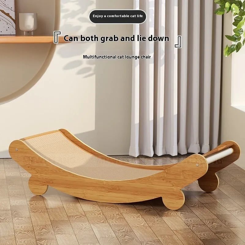 U-shaped sisal cat scratch lounge chair recliner in a pastoral style