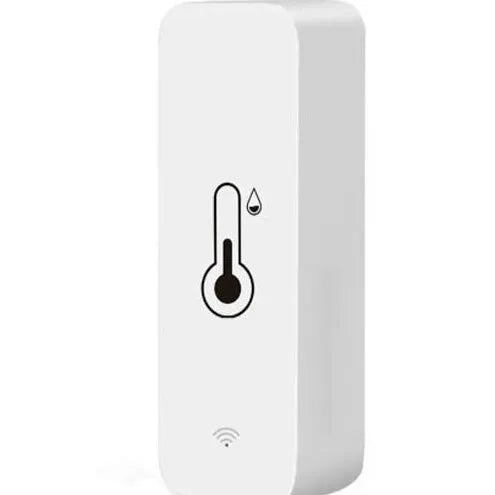White WiFi temperature humidity sensor with Zigbee Tuya connectivity for smart home monitoring