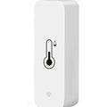 White WiFi temperature humidity sensor with Zigbee Tuya connectivity for smart home monitoring