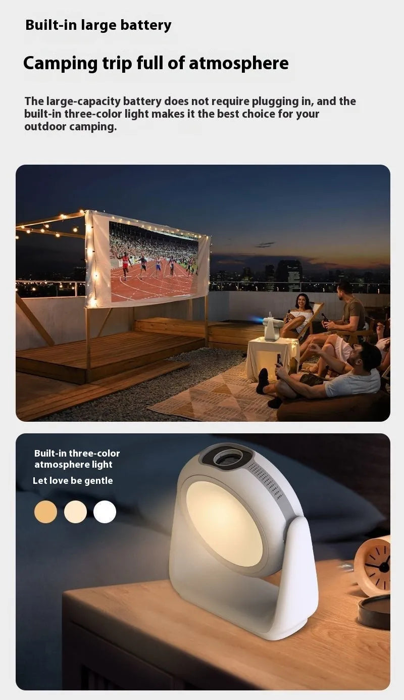 5G intelligent voice projector with 1920x1080dpi resolution, 1500 lumens brightness, and WiFi smart control for direct wall projection