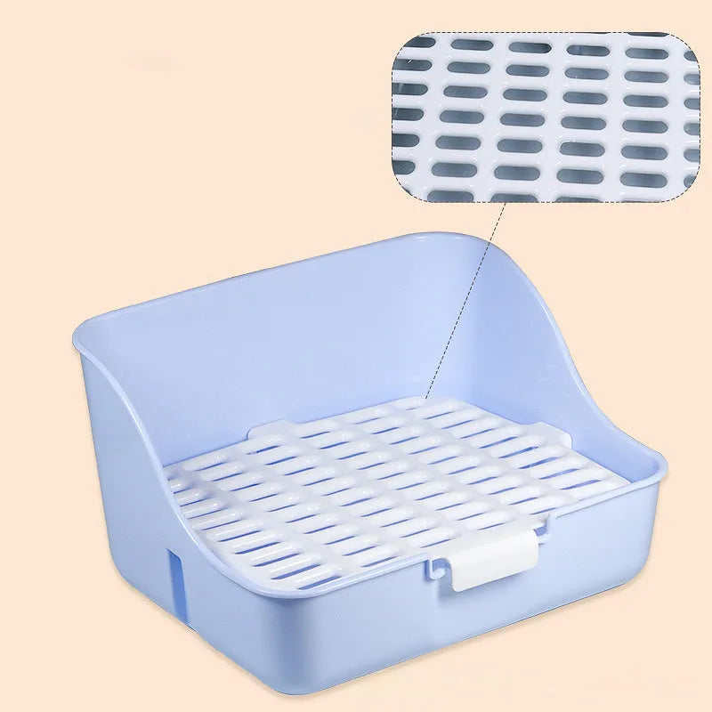 Triangular rabbit litter box corner toilet for small pets in green colour