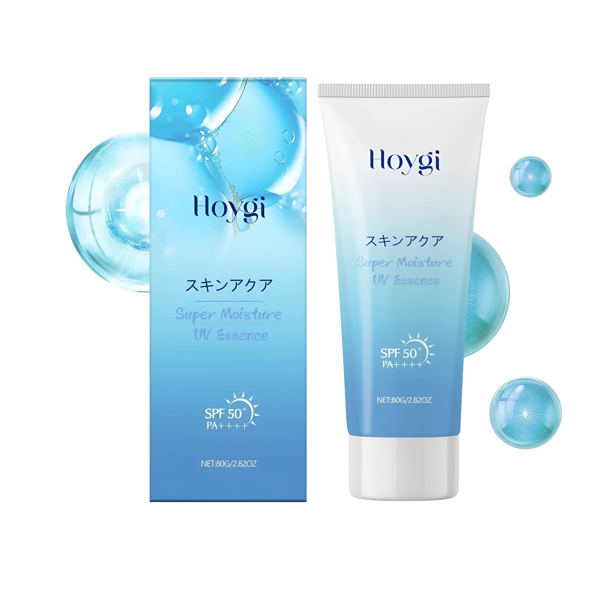 80g tube of refreshing moisturising sunscreen lotion with hyaluronic acid and titanium dioxide.