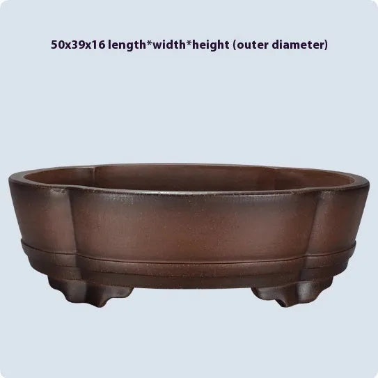 Classical purple clay bonsai flower pot with old pile textured finish