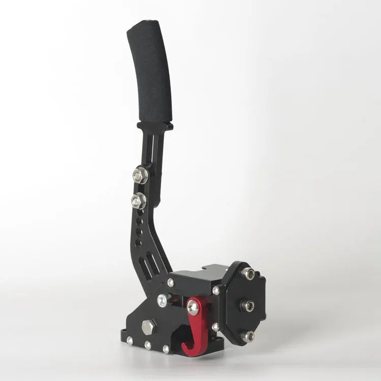 Linear drift handbrake controller for PC racing simulators in red, black, and blue colour options