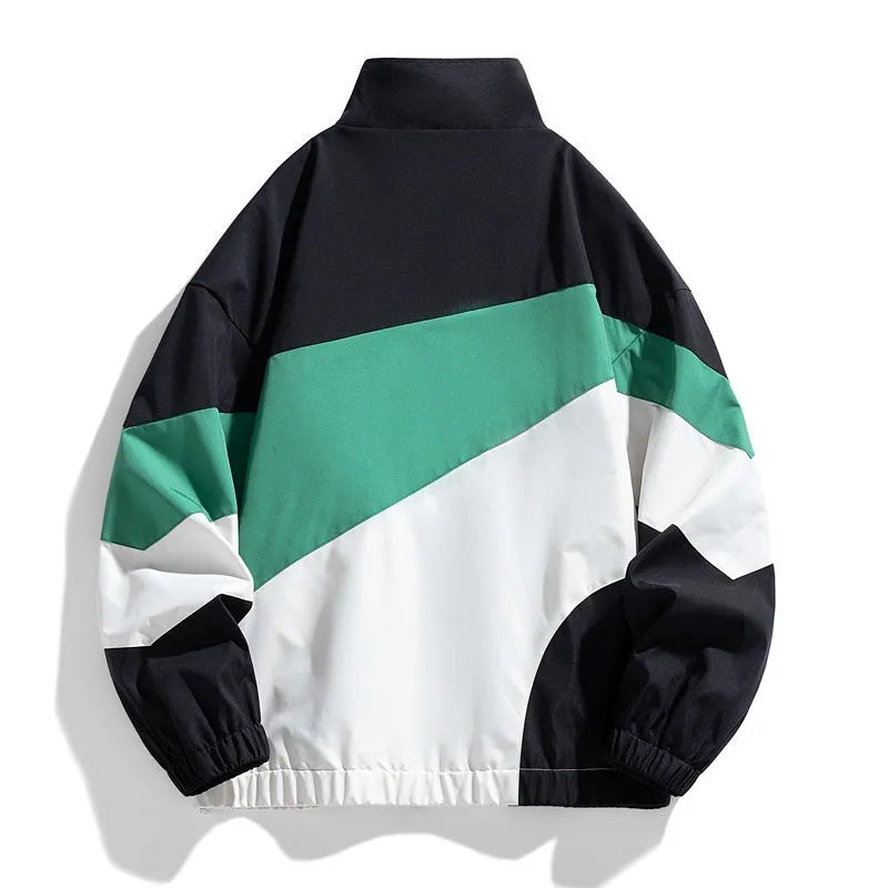 Men's loose fit hoodie cardigan in black blue or black green with side seam pockets, cotton blend fabric, sizes M to 4XL