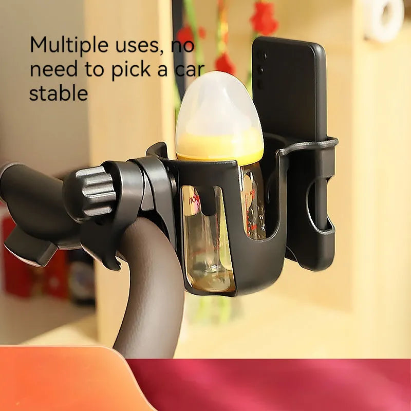 Black ABS plastic universal car cup holder measuring 19x10x11.3cm