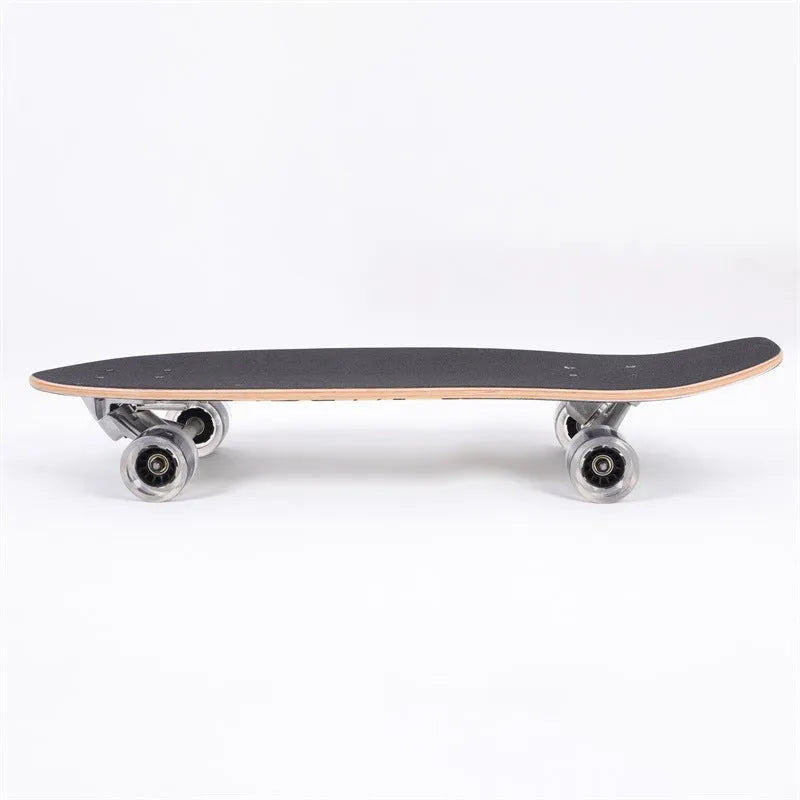White maple wood street scooter with 31-inch deck for adult and child riders