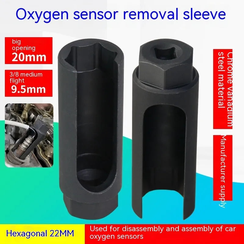 Black chromium vanadium steel oxygen sensor sleeve with 22mm diameter for automotive use