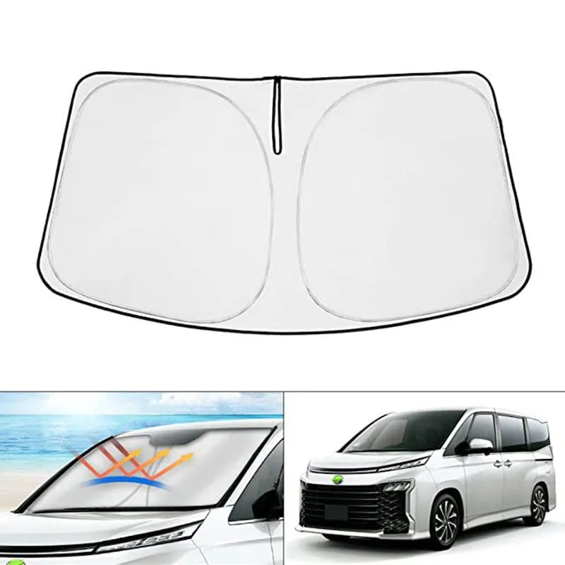 Silver reflective car windshield sunshade for Toyota NOAH XOVY 90 series vehicles