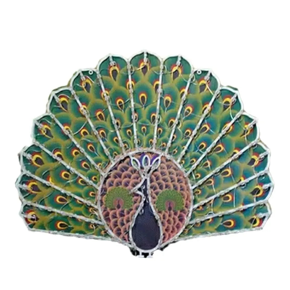 Christmas Festival plug-in outdoor decorative string lights with colour-changing peacock lamp, heart, sunflower, and star designs