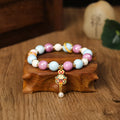 Lucky Rabbit ceramic bracelet with grey porcelain glazed charm on adjustable cotton string