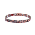 Carved retro three rows full magnet bracelet in bronze electroplated finish on zinc alloy unisex