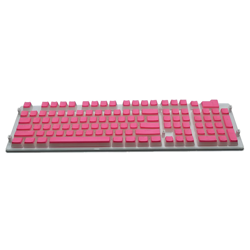 108 key double skin pudding cream PBT translucent mechanical keyboard keycap set showing RGB backlight enhancement
