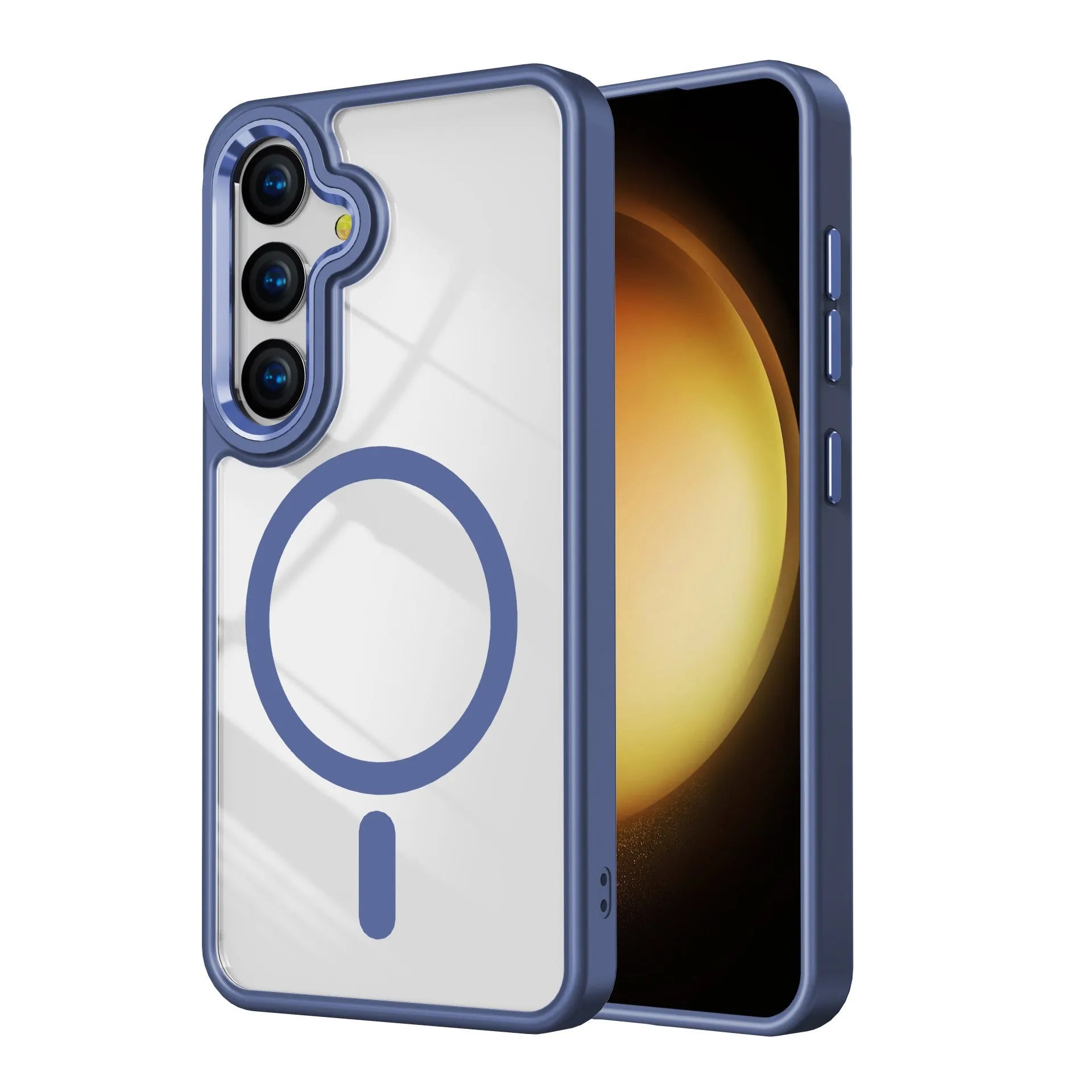 Samsung S24 magnetic TPU acrylic phone case with metal lens camera protection and drop-resistant build