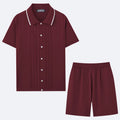 Tencel viscose knitwear set with short sleeve top and matching shorts in European sizing