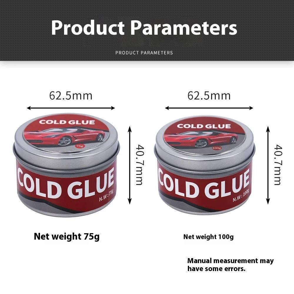 Tube of special cold glue for automobile depression repair on car bodywork.