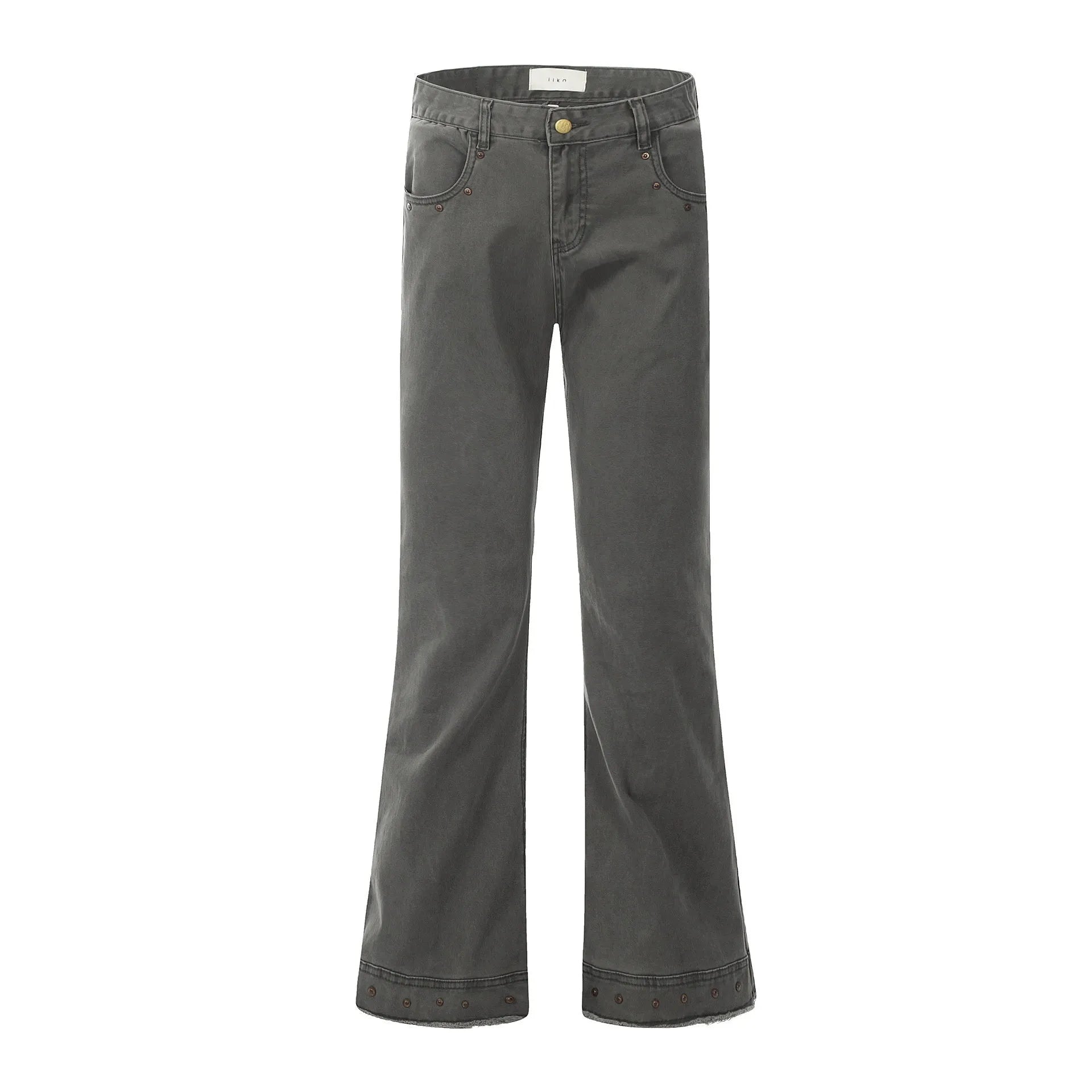 Cotton American retro skinny jeans in black colour with straight-leg trousers design