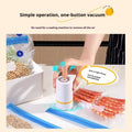 White plastic portable USB vacuum storage compression bag with freshness protection bags in small, medium, and large sizes