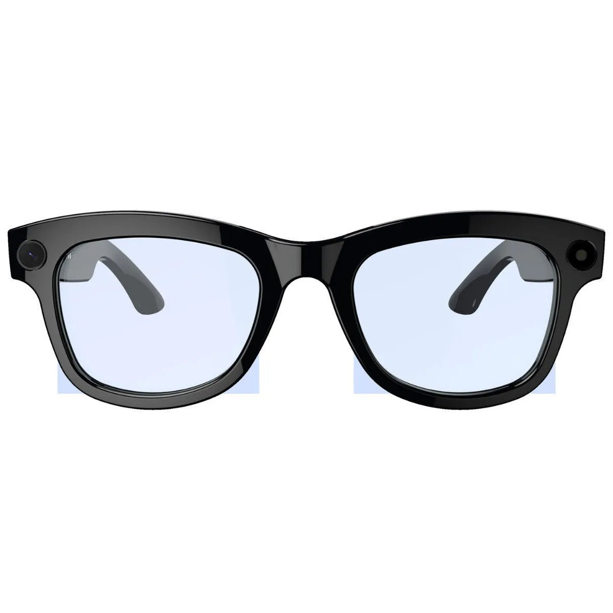 M01 intelligent video glasses with HD camera, shown with black lens option.