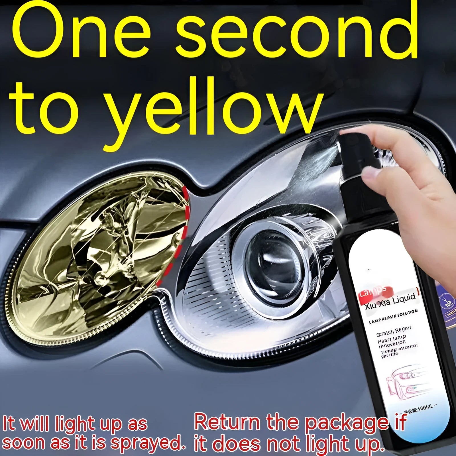 100ml bottle of car headlight renovation and polishing liquid for plastic lenses