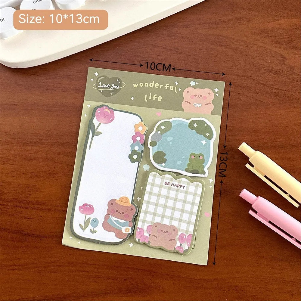 Cartoon combination sticky notes 60 pages special-shaped stickers 10x13cm paper notepad