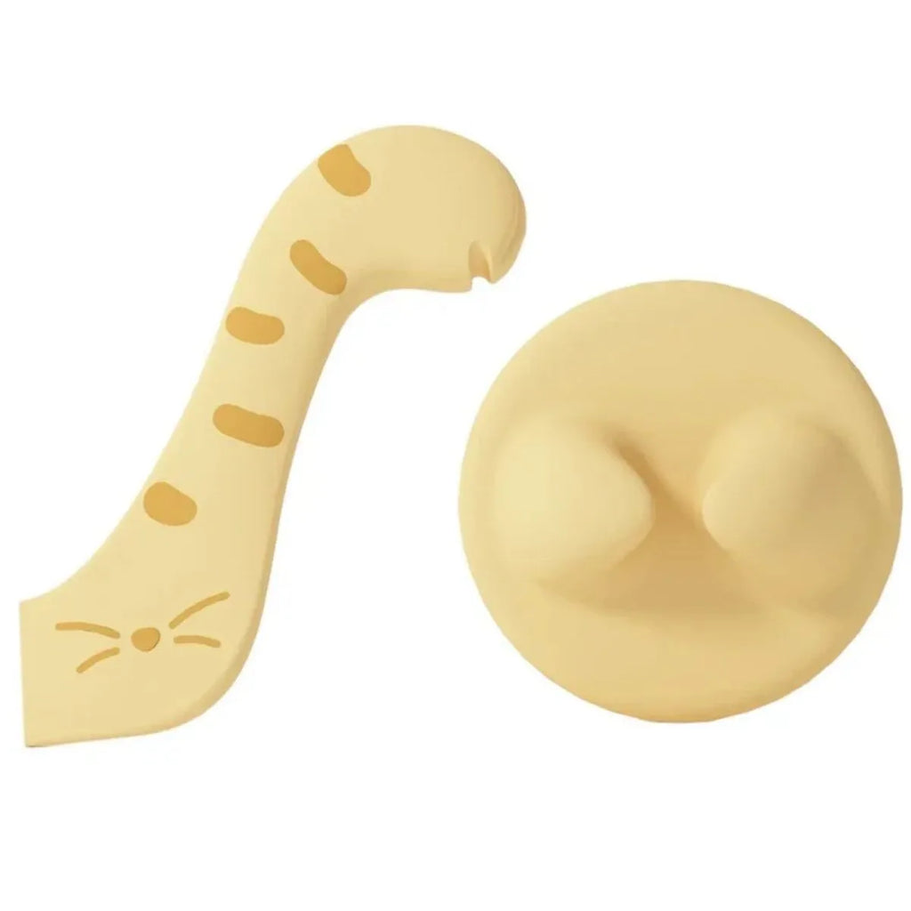 Silicone pet food can sealing lid and multifunctional spoon set in grey pink yellow colours
