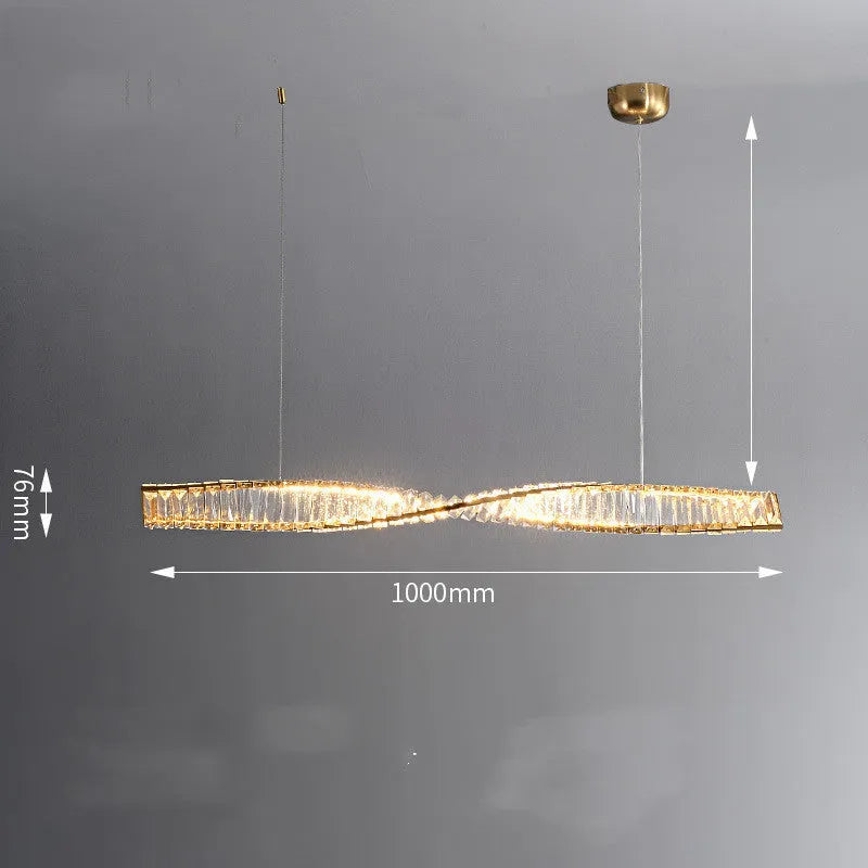 Crystal chandelier with LED light, iron body, 1000mm diameter, 76mm height, for dining table