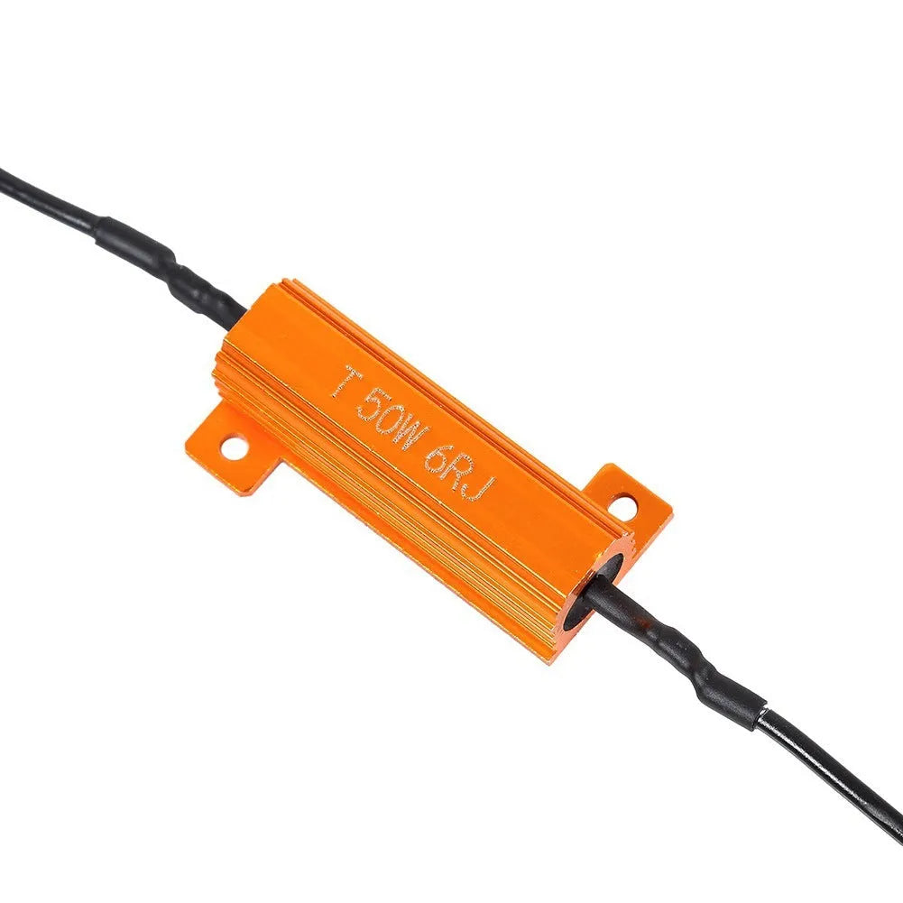 Gold-shell LED decoder with aluminium case and metal resistors for vehicle installation