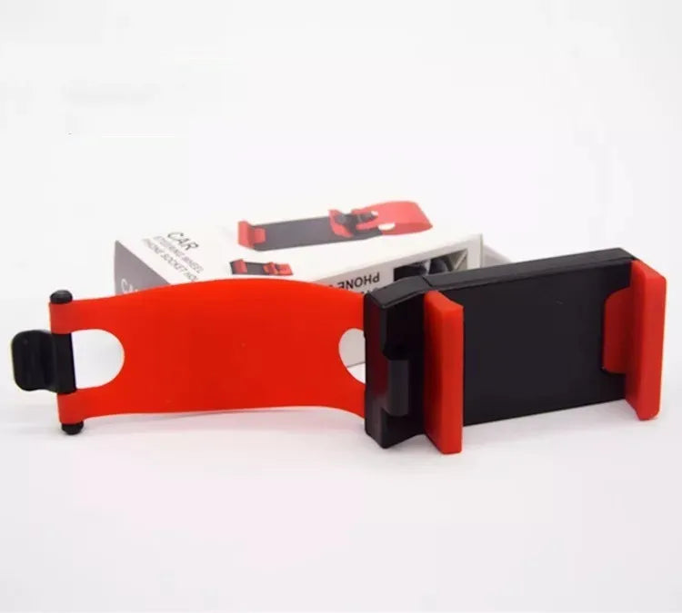 Steering wheel mobile phone holder in five colour options showing compact 75mm ABS construction