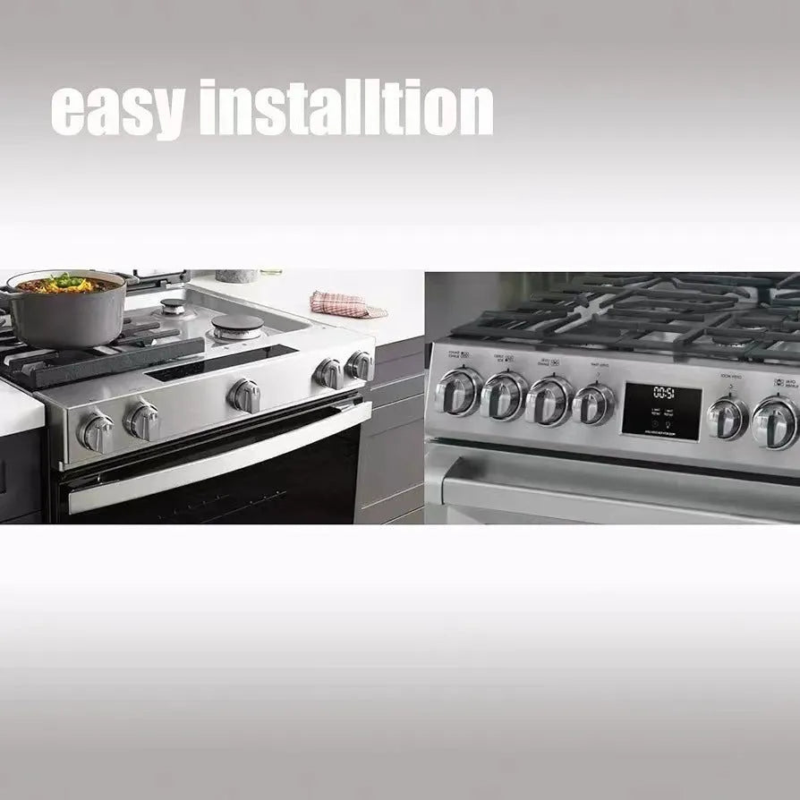 Single silver metal oven stove control knob with 5.3cm diameter
