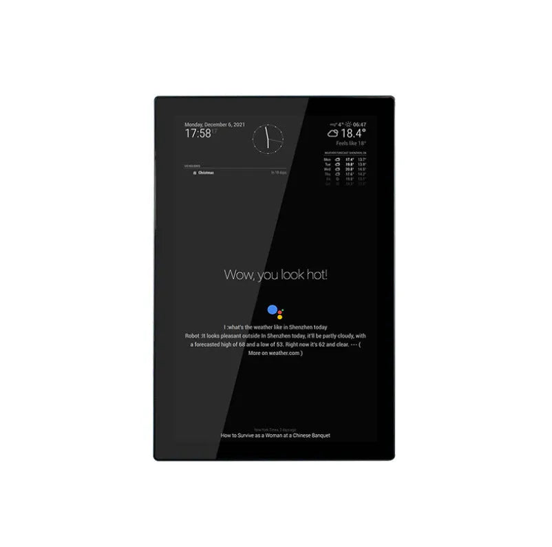 13.3-inch integrated computer voice assistant touch display screen with ABS housing.