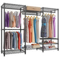 Black metal floor storage rack for clothes trousers and ties organisation