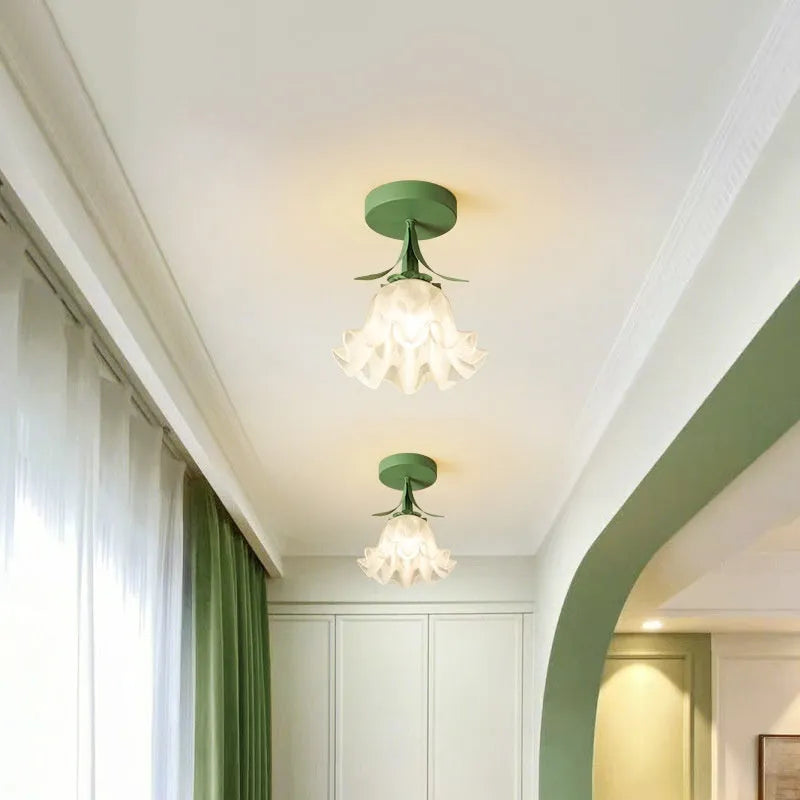 Cream Linglan Flower modern aisle corridor light with three-colour changing and dimming options