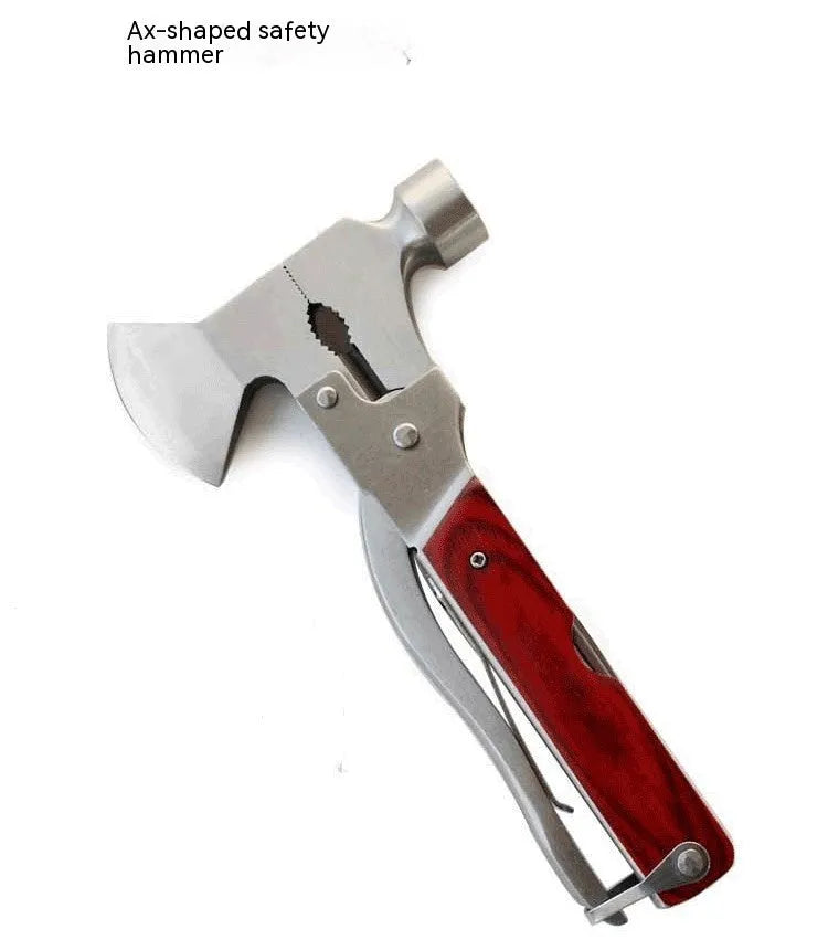 16-in-1 car safety hammer with solid steel construction showing three colour variations and Oxford fabric carry bag