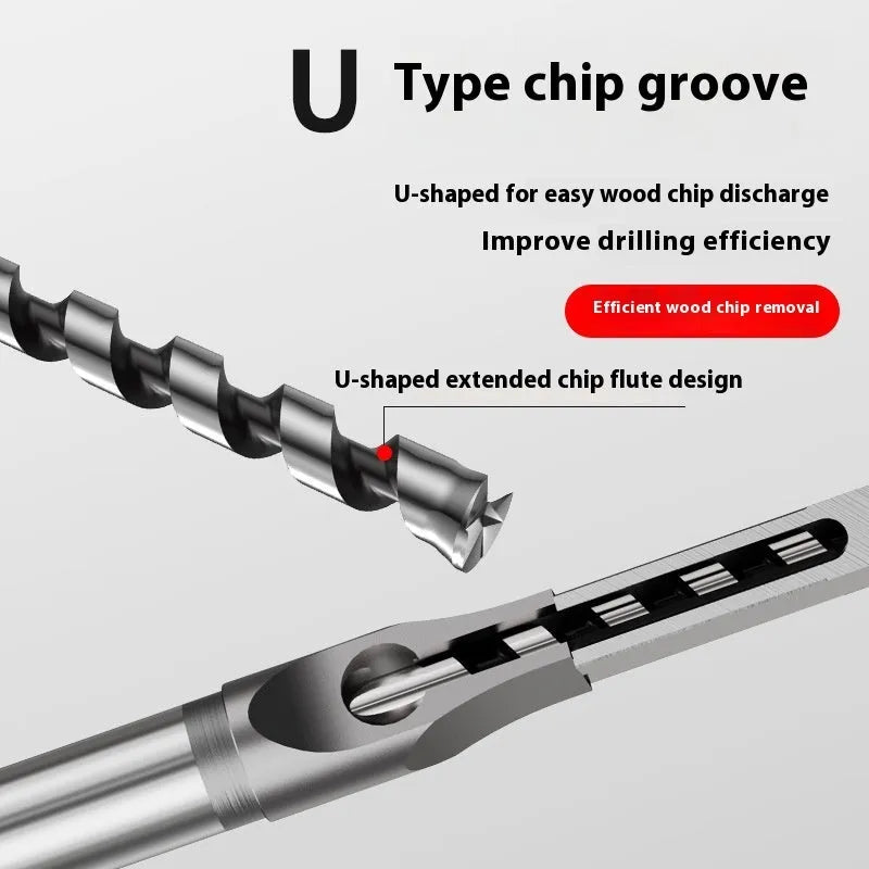 12.7mm carbon steel square hole drill bit set with sleeve and core components