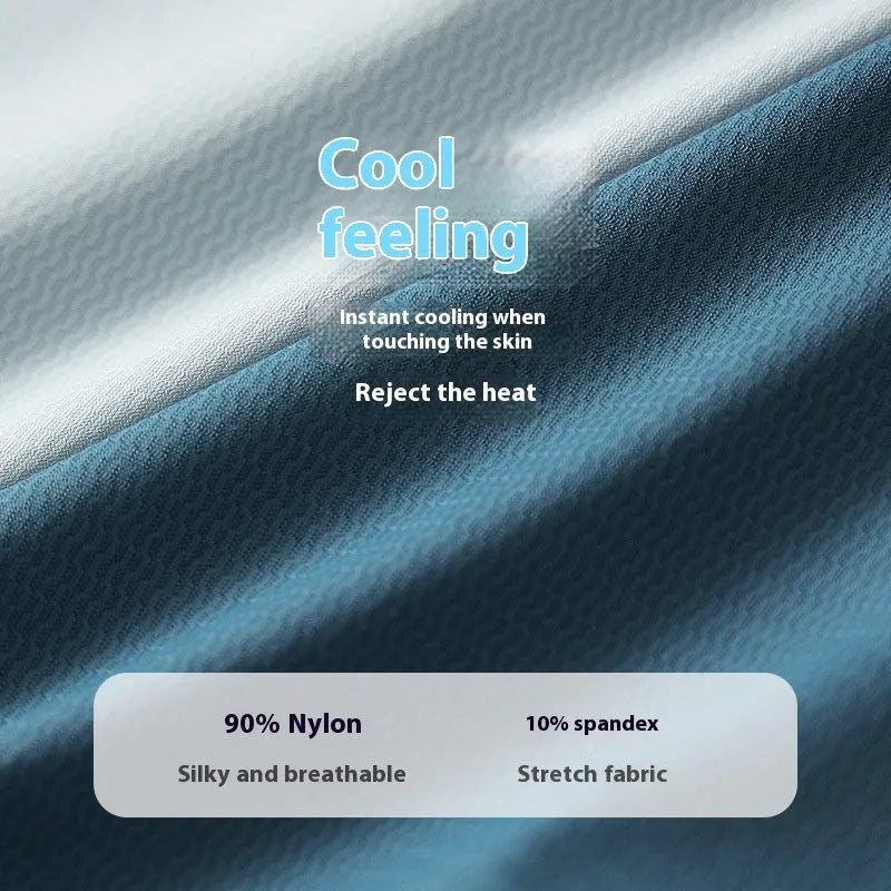 Men's ice silk boxers in multiple colours showing mid-waist fit and U-convex pouch design.