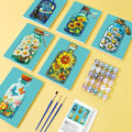 Small digital oil painting DIY mini kit with 15x15CM 6-piece and 9-piece sets and solid wood frame option