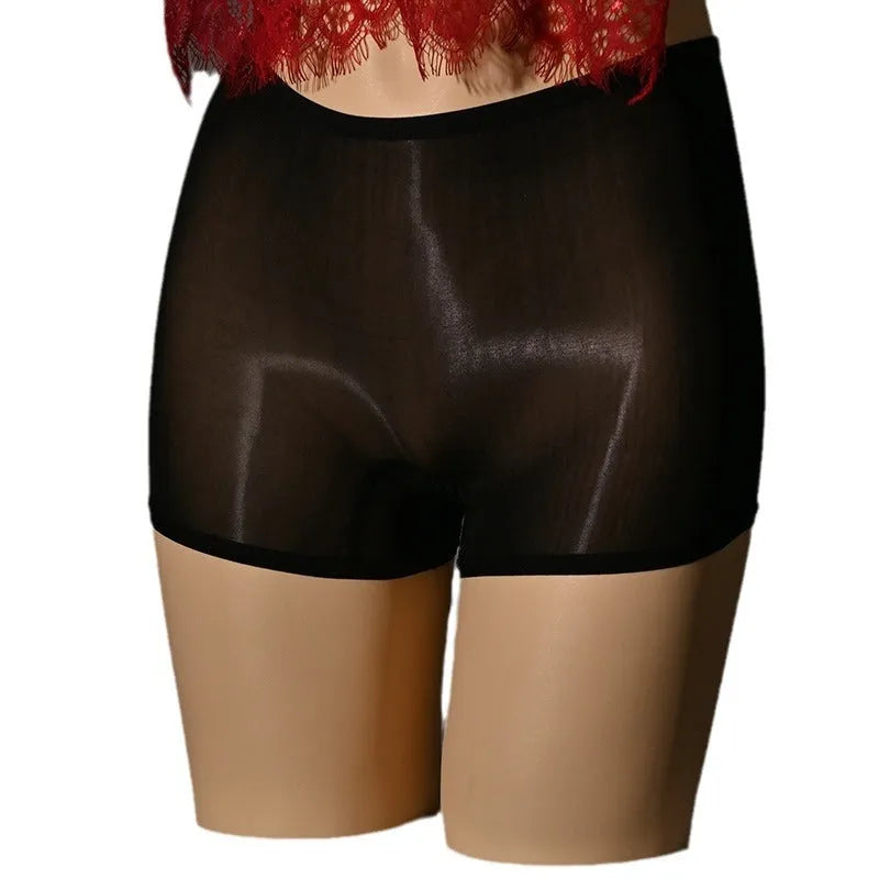 Men's shiny seamless underwear shorts in multiple colours with mid waist design