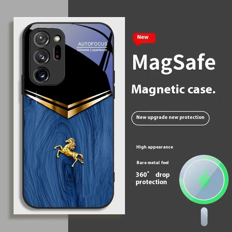 Metal magnetic phone case for Samsung S21 Ultra in black with spraying finish