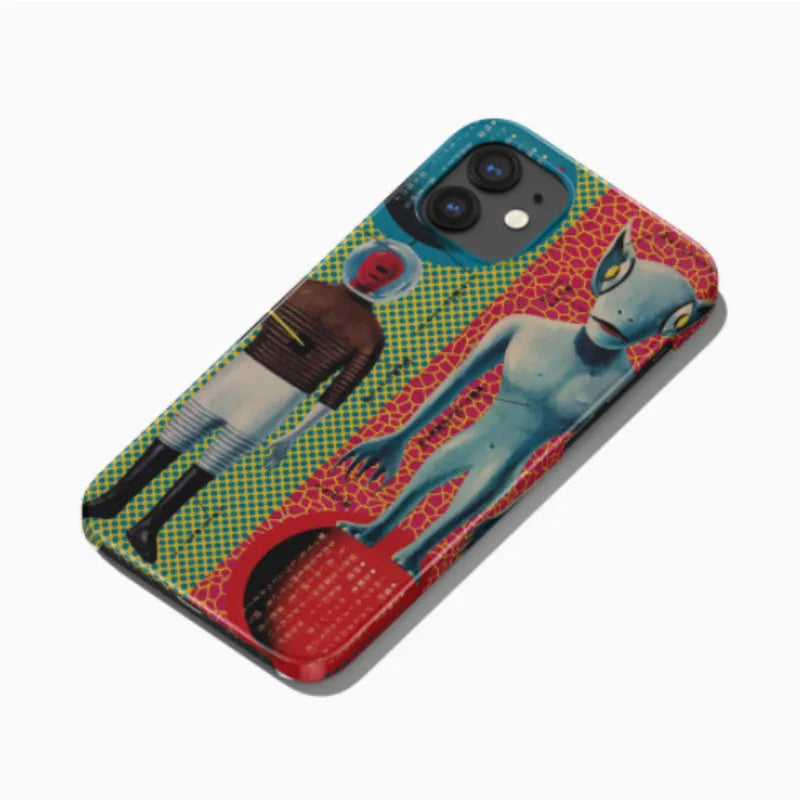 Retro art design hard shell iPhone case in frosted and glossy finish options